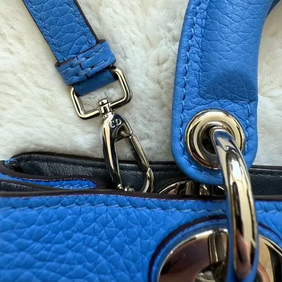 Christian Dior mini electric blue grained calf leather small Bag Authentic